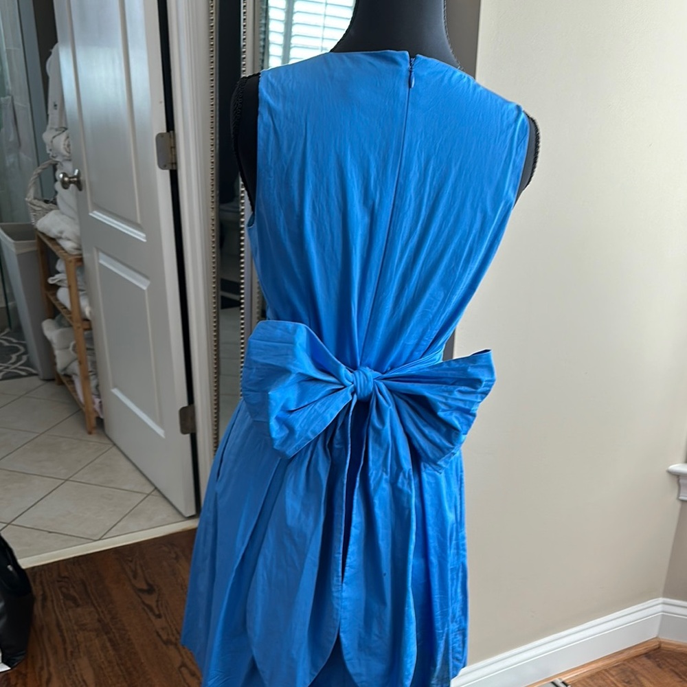 J. Crew Blue Backless Sundress with Elegant Bow